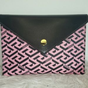 Versace La Greca Signature Coated Canvas Pouch